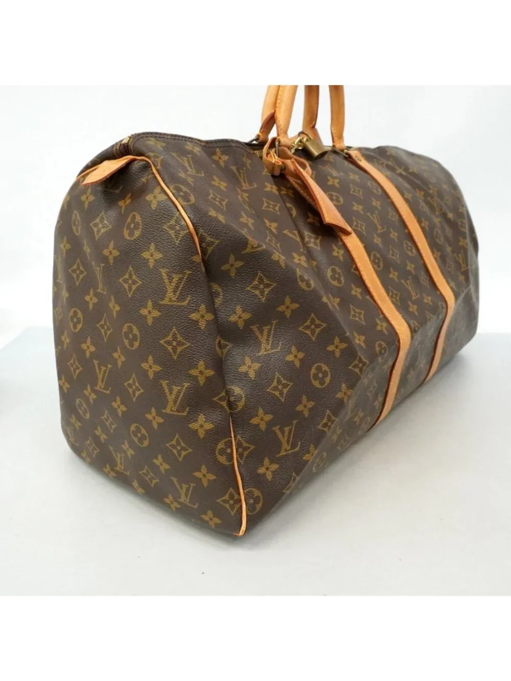 Louis Vuitton Boston Bag Monogram Keepall 55 Brown